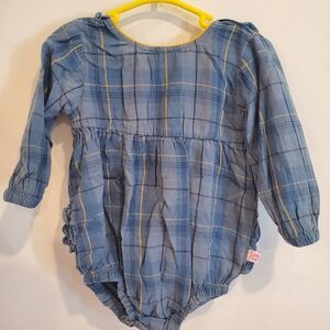 Ruffle Butts 12-18 Month Blue and Yellow Baby Romper